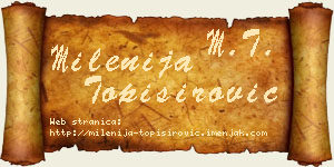 Milenija Topisirović vizit kartica